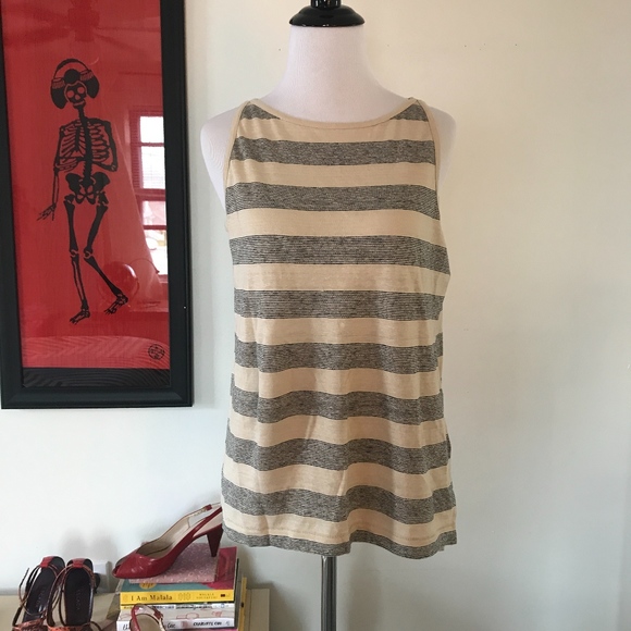 Madewell Tops - Madewell 100% Linen Striped Tank Top Size XS